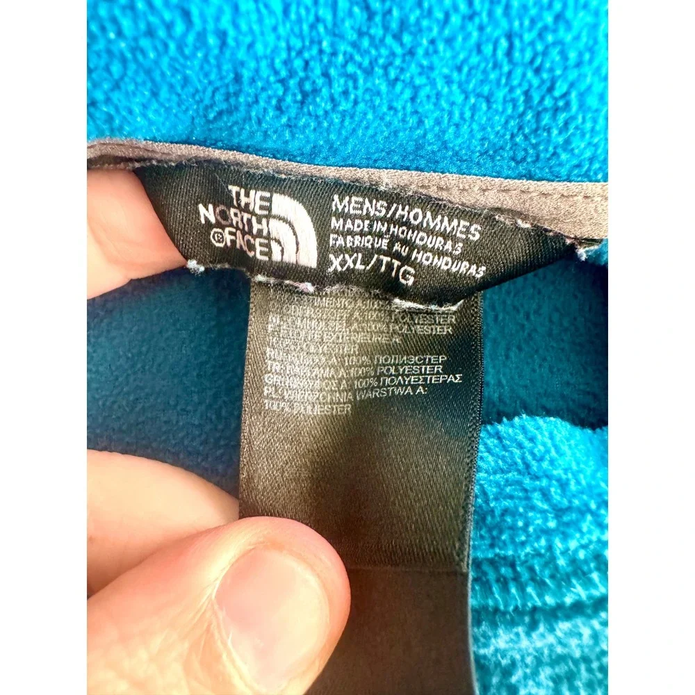 The North Face TKA 100 Fleece Pullover Teal Blue Mens XXL Quarter Zip Sweater